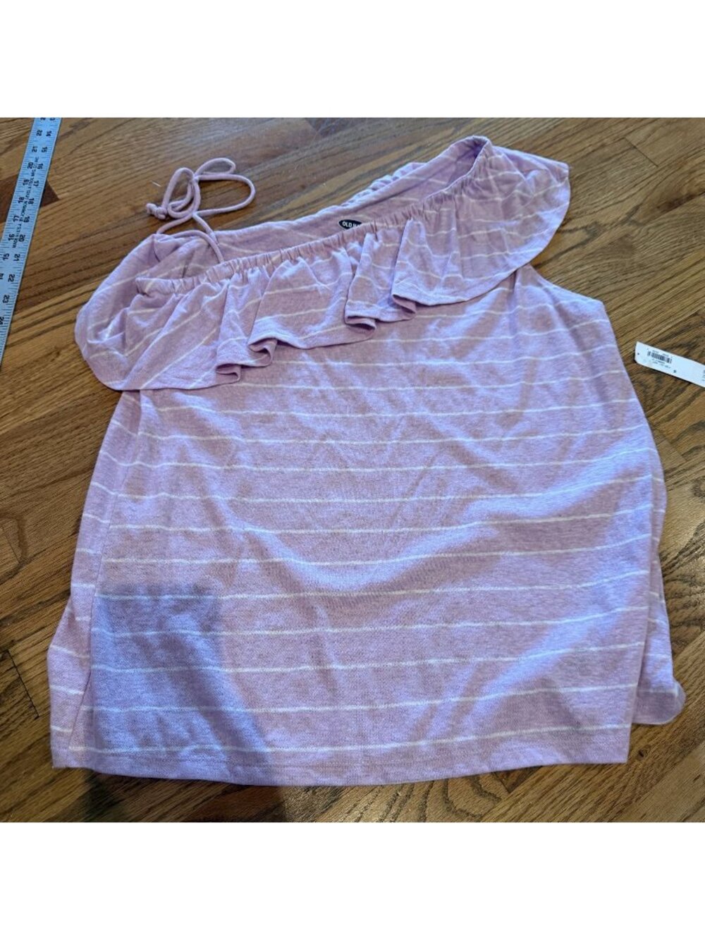 OLD NAVY WOMENS SHIRT NEW SIZE MEDIUM PURPLE WHITE STRIPE